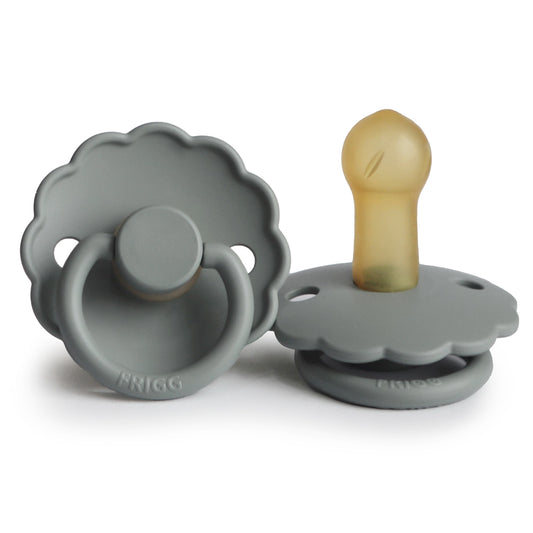 FRIGG Round Pacifier - Daisy Latex Size 2 - French Gray