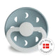 FRIGG Round Pacifier - Moon Phase Night Silicone Size 2 - Stone Blue