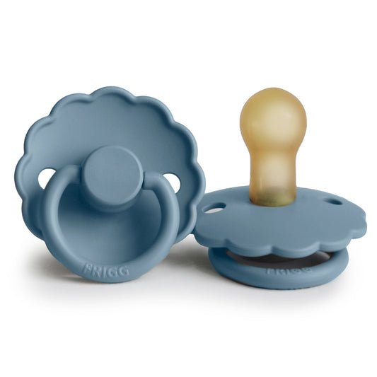 FRIGG Round Pacifier - Daisy Latex Size 1 - Glacier Blue
