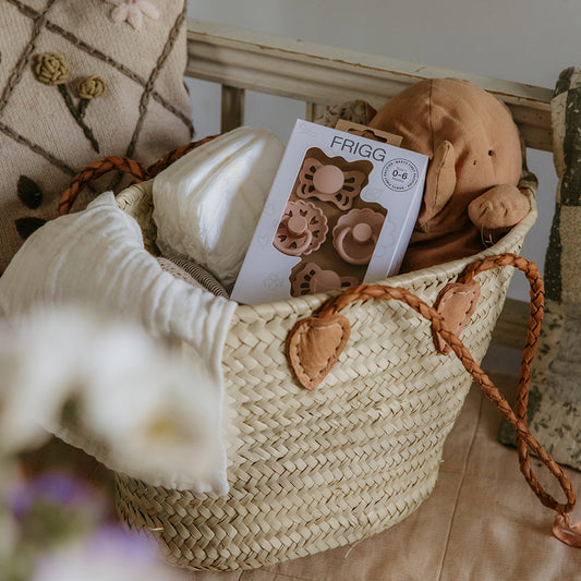 FRIGG Baby's First Pacifier - Confezione da 4 Floral Heart - Blush