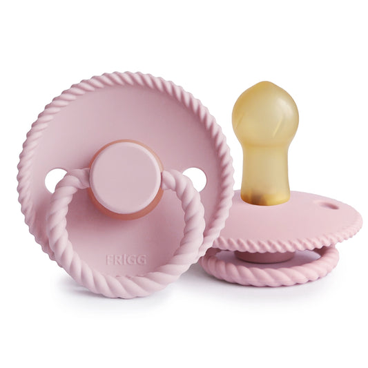 Ciuccio rotondo FRIGG - Corda in lattice - Taglia 1 - Rosa baby