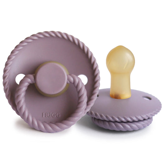 Ciuccio rotondo FRIGG - Corda in lattice taglia 1 - Twilight Mauve