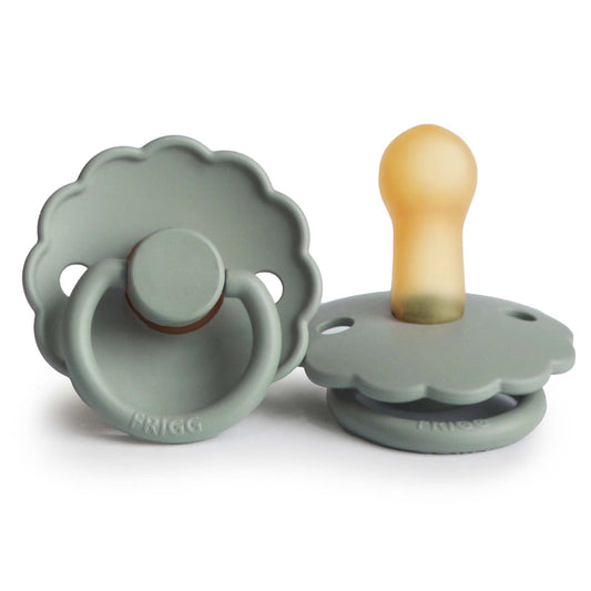 FRIGG Round Pacifier - Daisy Latex Size 2 - Sage
