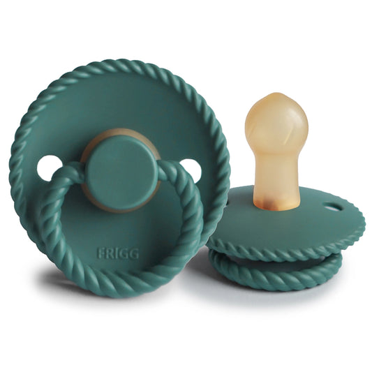 Ciuccio rotondo FRIGG - Corda in lattice - Taglia 1 - Verde vintage