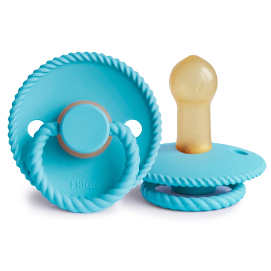 FRIGG Round Pacifier - Rope Latex Size 2 - Waterfall