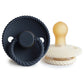 FRIGG Pacifier - Rope Latex 2-Pack Size 1 - Dark Navy/Cream