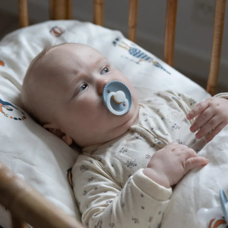 FRIGG Round Pacifier - Rope Night Latex Size 1 - Stone Blue