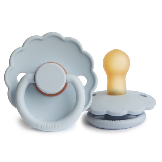 FRIGG Round Pacifier - Daisy Latex Size 1 - Powder Blue