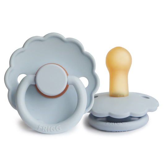 FRIGG Round Pacifier - Daisy Latex Size 2 - Powder Blue