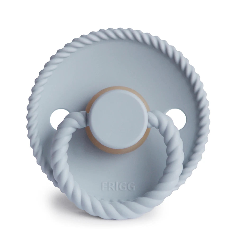 FRIGG Round Pacifier - Rope Latex Size 2 - Powder Blue