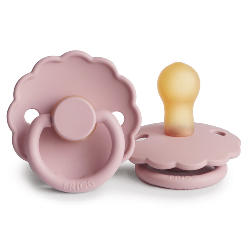 FRIGG Round Pacifier - Daisy Latex Size 1 - Baby Pink