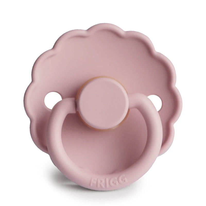 FRIGG Round Pacifier - Daisy Latex Size 2 - Baby Pink