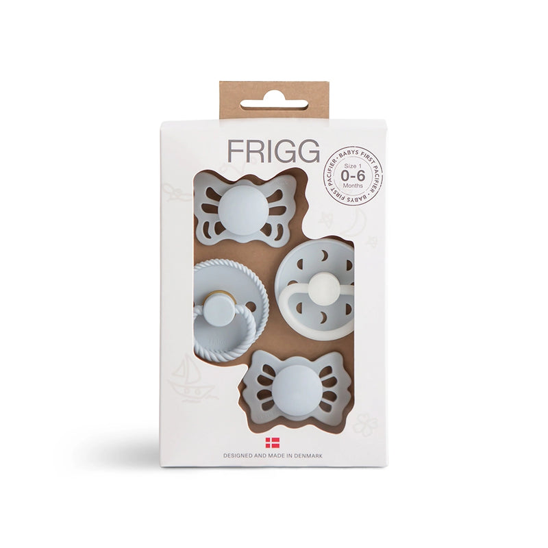 FRIGG Baby's First Pacifier - 4-Pack - Moonlight Sailing - Powder Blue
