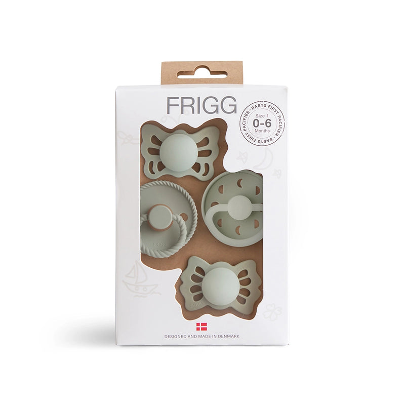 FRIGG Baby's First Pacifier - 4-Pack - Moonlight Sailing - Sage