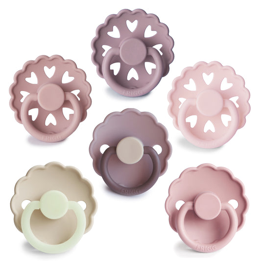 FRIGG 6-Pack Pacifiers - Silicone Size 1 - Blooming Love