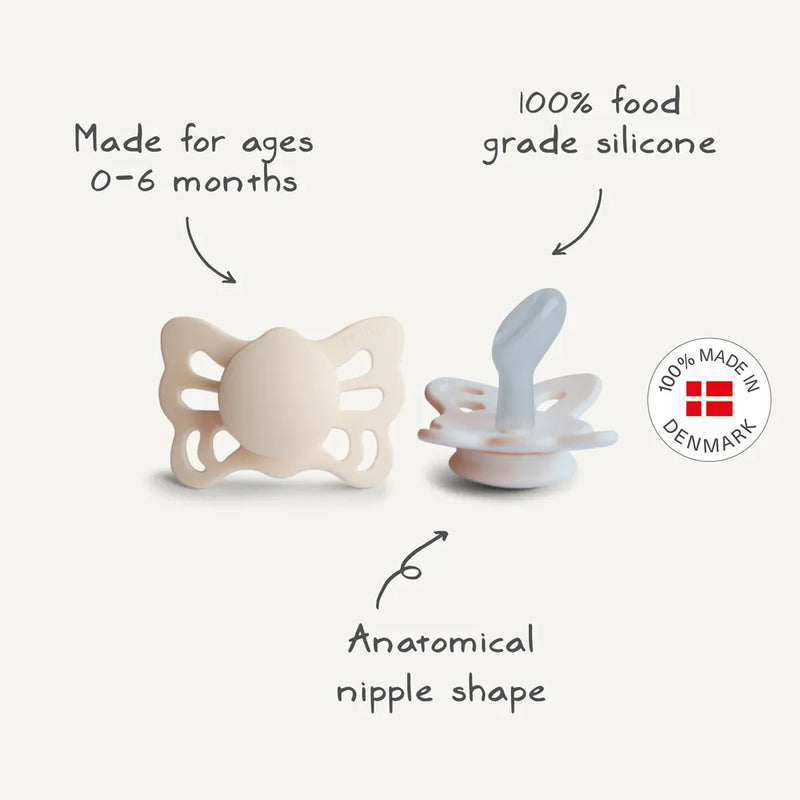 FRIGG Anatomical Pacifier - Butterfly Silicone Size 1 - Soft Lilac