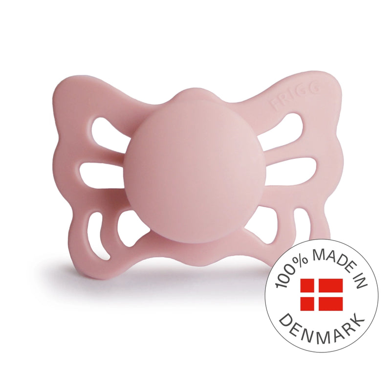 FRIGG Anatomical Pacifier - Butterfly Silicone Size 1 - Baby Pink