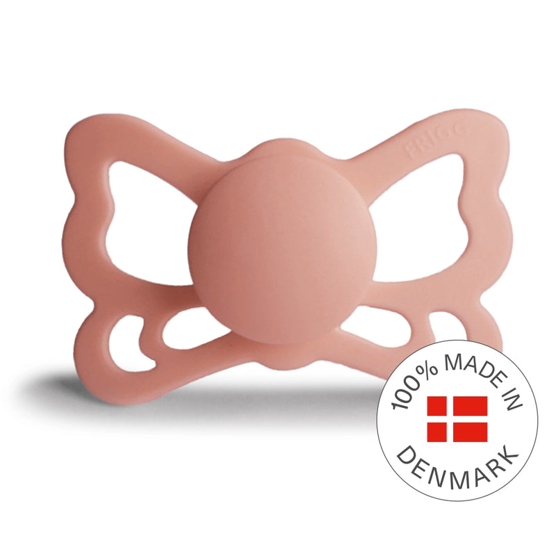 FRIGG Anatomical Pacifier - Butterfly Silicone Size 2 - Pretty In Peach