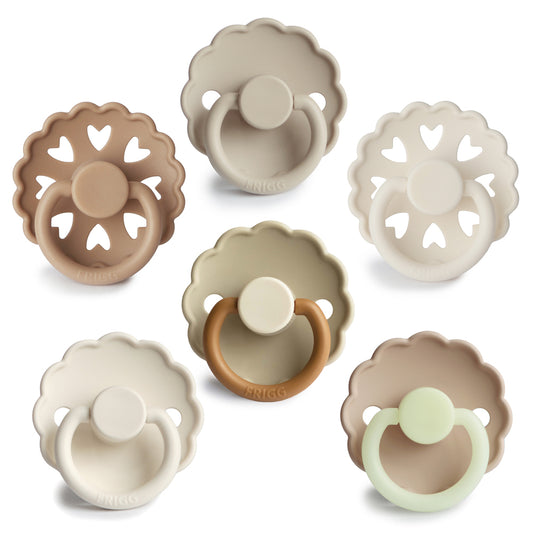 FRIGG 6-Pack Pacifiers - Silicone Size 1 - Cinnamon Charm
