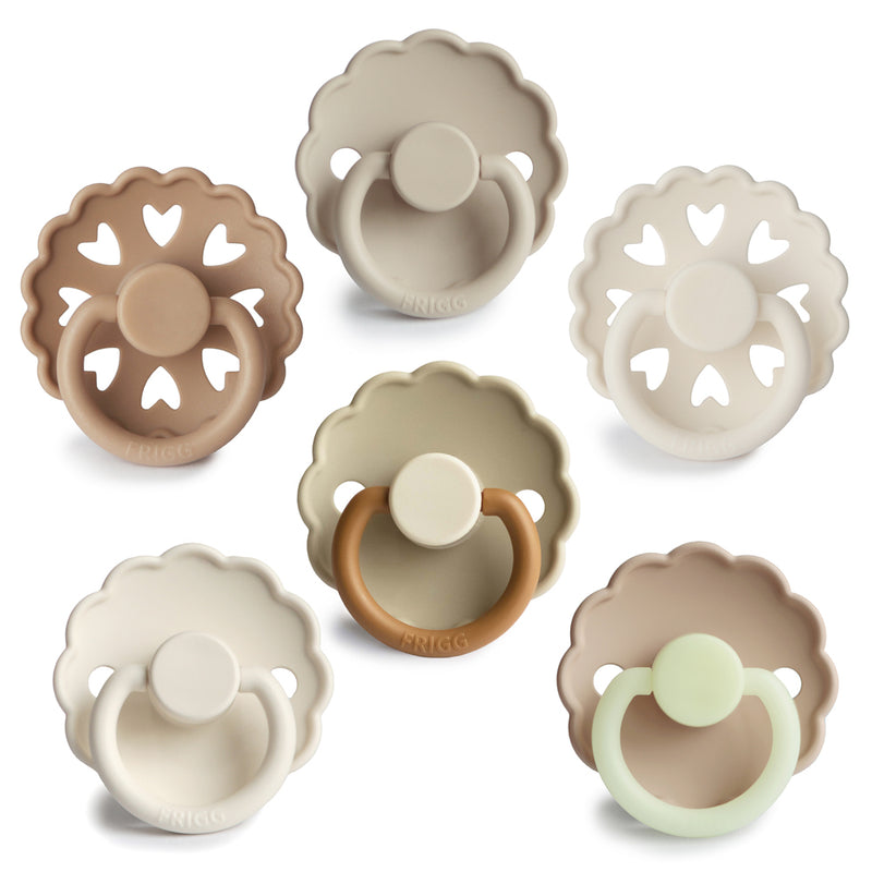 FRIGG 6-Pack Pacifiers - Silicone Size 2 - Cinnamon Charm