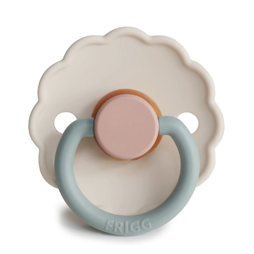 FRIGG Round Pacifier - Daisy Latex Size 1 - Cotton Candy