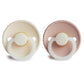 FRIGG Pacifier - Rope Night Latex 2-Pack Size 2 - Blush/Cream