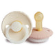 FRIGG Pacifier - Rope Night Latex 2-Pack Size 2 - Blush/Cream