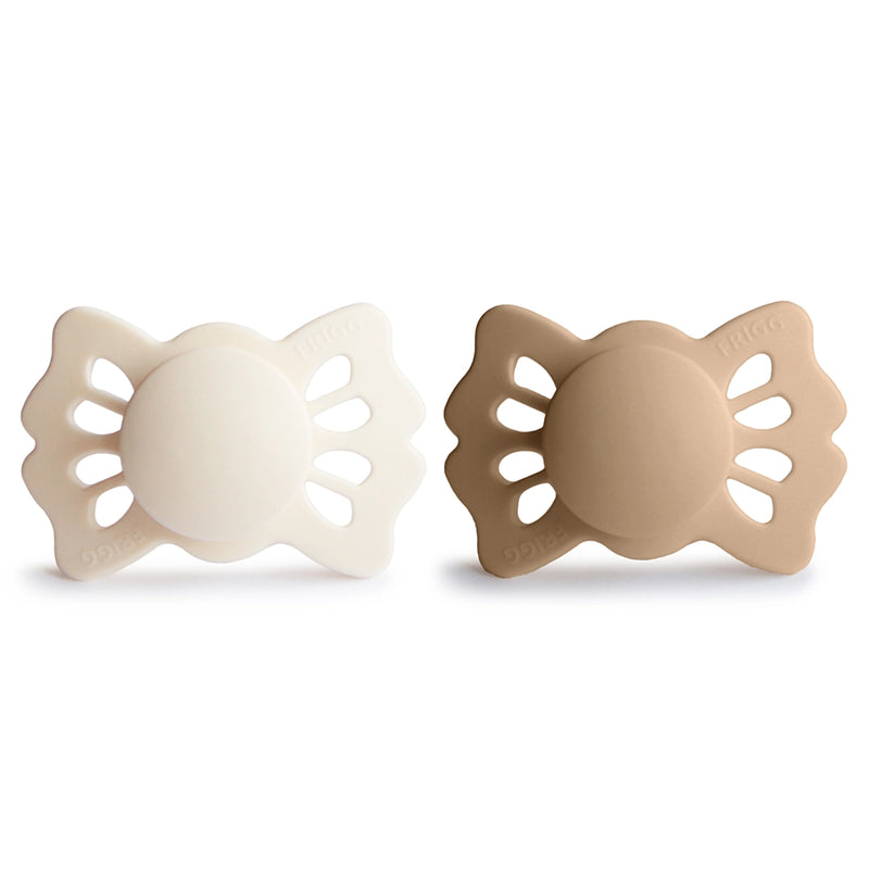 FRIGG Pacifier - Lucky Silicone 2-Pack Size 1 - Cream/Croissant