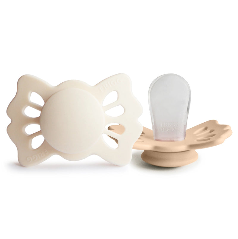 FRIGG Pacifier - Lucky Silicone 2-Pack Size 1 - Cream/Croissant