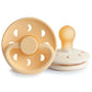 FRIGG Pacifier - Moon Phase Latex 2-Pack Size 1 - Pale Daffodil/Cream