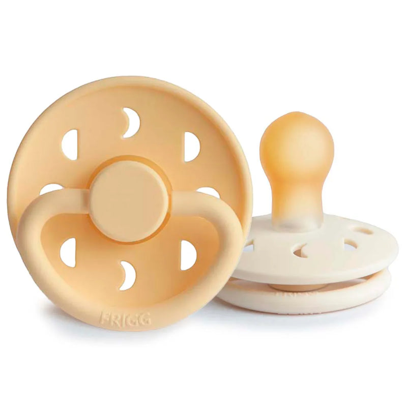FRIGG Pacifier - Moon Phase Latex 2-Pack Size 1 - Pale Daffodil/Cream