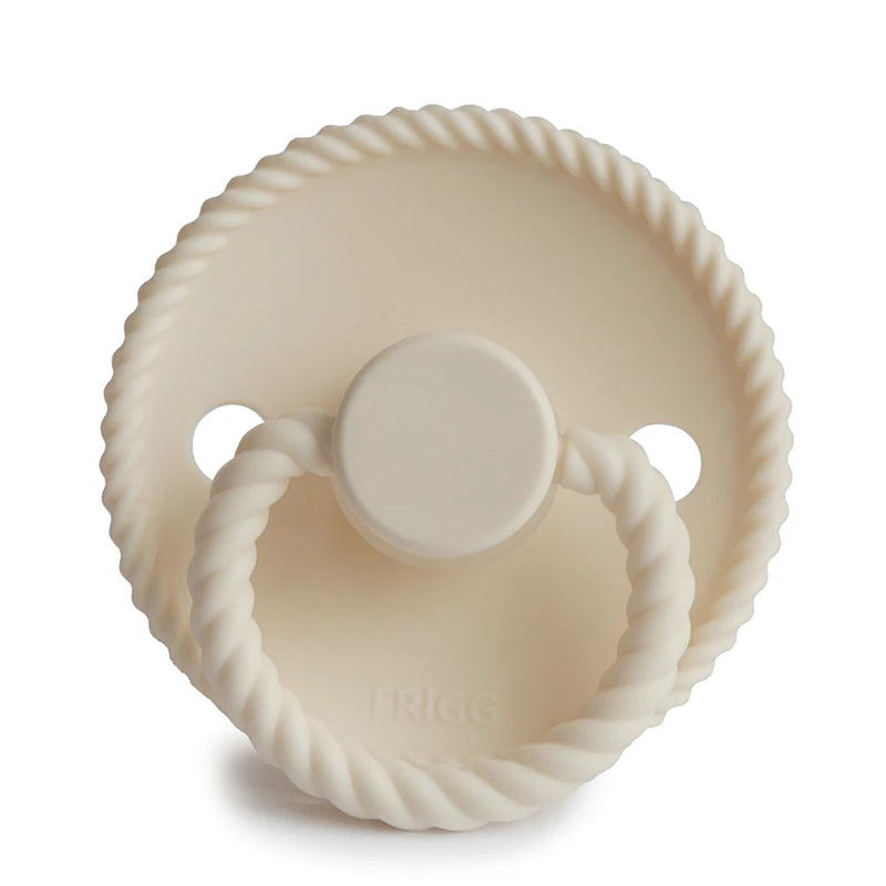 FRIGG Round Pacifier - Rope Silicone Size 1 - Cream