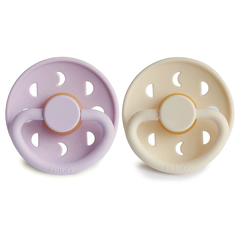 FRIGG Pacifier - Moon Phase Latex 2-Pack Size 2 - Soft Lilac/Cream