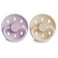 FRIGG Pacifier - Moon Phase Latex 2-Pack Size 1 - Soft Lilac/Cream