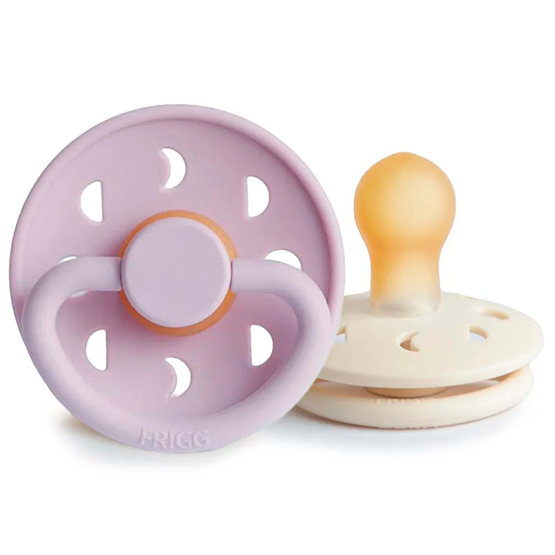 FRIGG Pacifier - Moon Phase Latex 2-Pack Size 1 - Soft Lilac/Cream