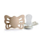 FRIGG Pacifier - Butterfly Silicone 2-Pack Size 1 - Cream/Croissant