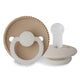 FRIGG Pacifier - Rope Night Silicone 2-Pack Size 2 - Cream/Croissant