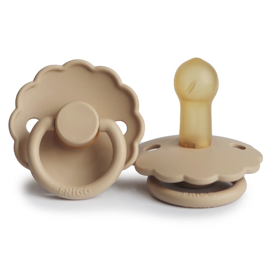 FRIGG Round Pacifier - Daisy Latex Size 2 - Croissant