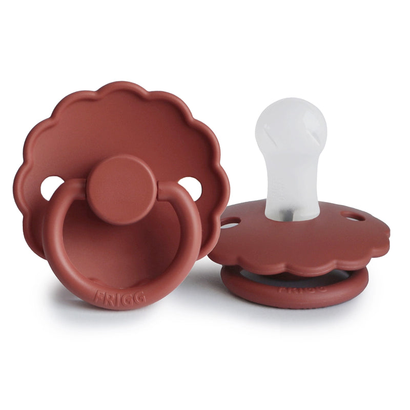 FRIGG Round Pacifier - Daisy Silicone Size 1 - Baked Clay