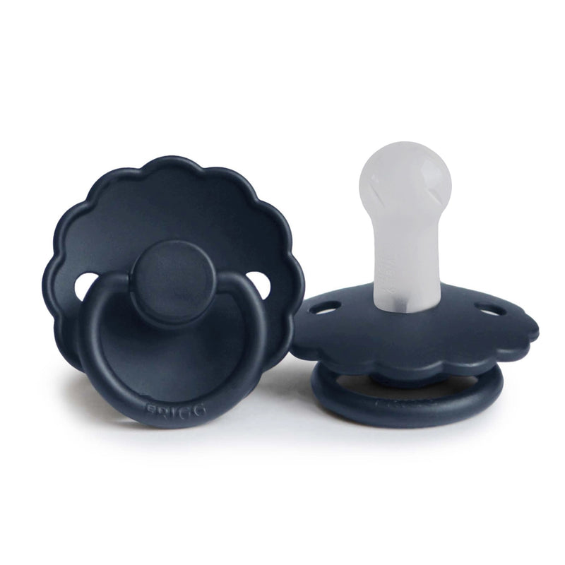 FRIGG Round Pacifier - Daisy Silicone Size 2 - Dark Navy
