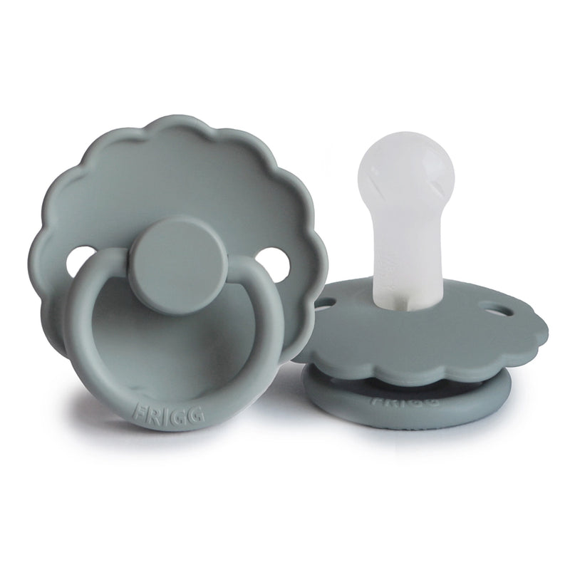 FRIGG Round Pacifier - Daisy Silicone Size 2 - French Gray