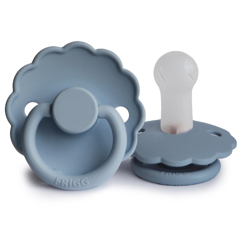 FRIGG Round Pacifier - Daisy Silicone Size 2 - Glacier Blue