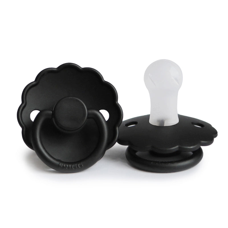 FRIGG Round Pacifier - Daisy Silicone Size 1 - Jet Black