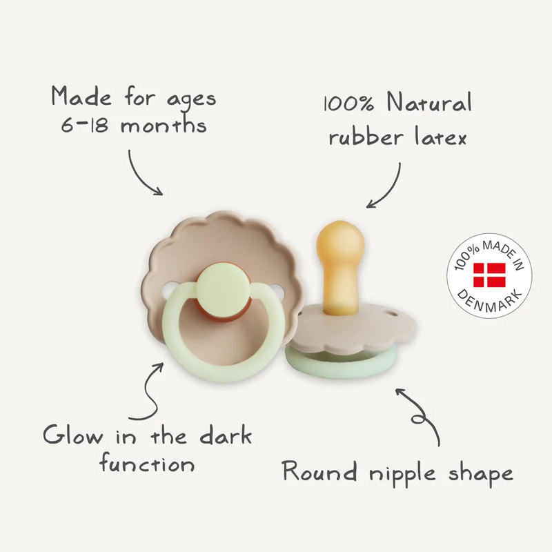 FRIGG 6-Pack Pacifiers - Latex Size 2 - Cinnamon Charm