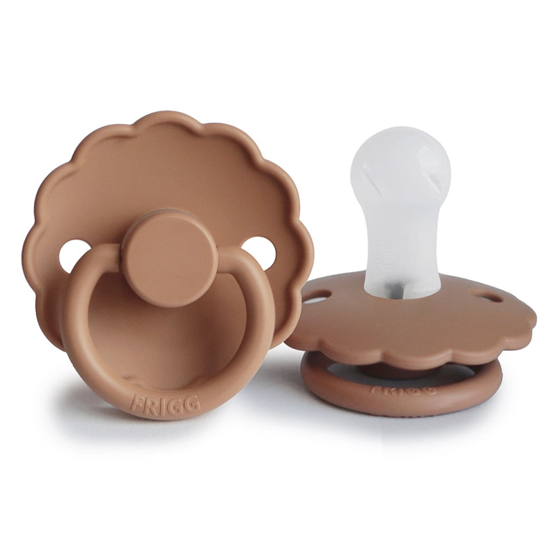 FRIGG Round Pacifier - Daisy Silicone Size 1 - Peach Bronze