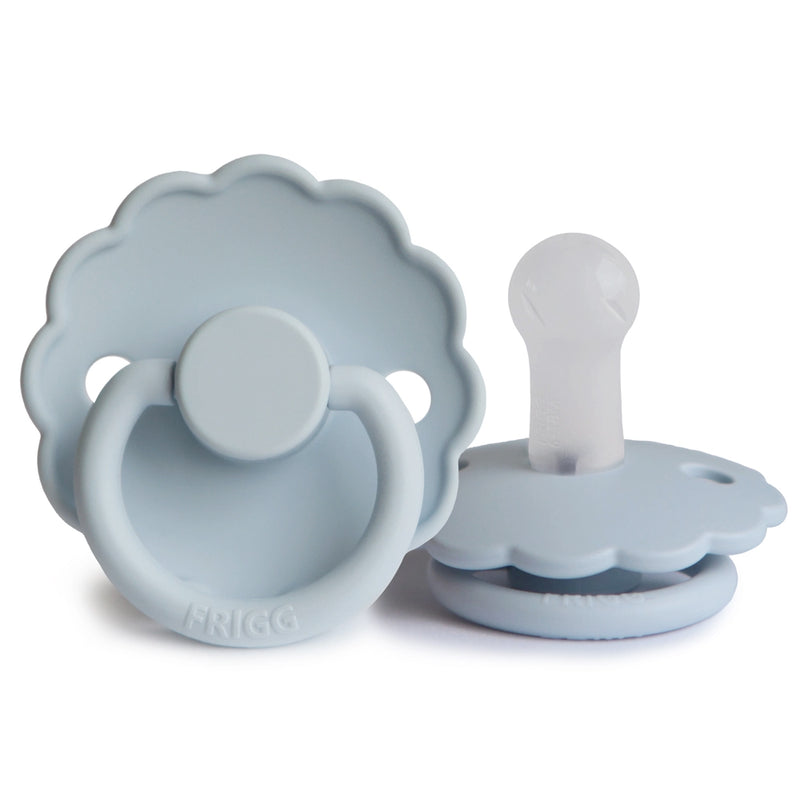FRIGG Round Pacifier - Daisy Silicone Size 2 - Powder Blue