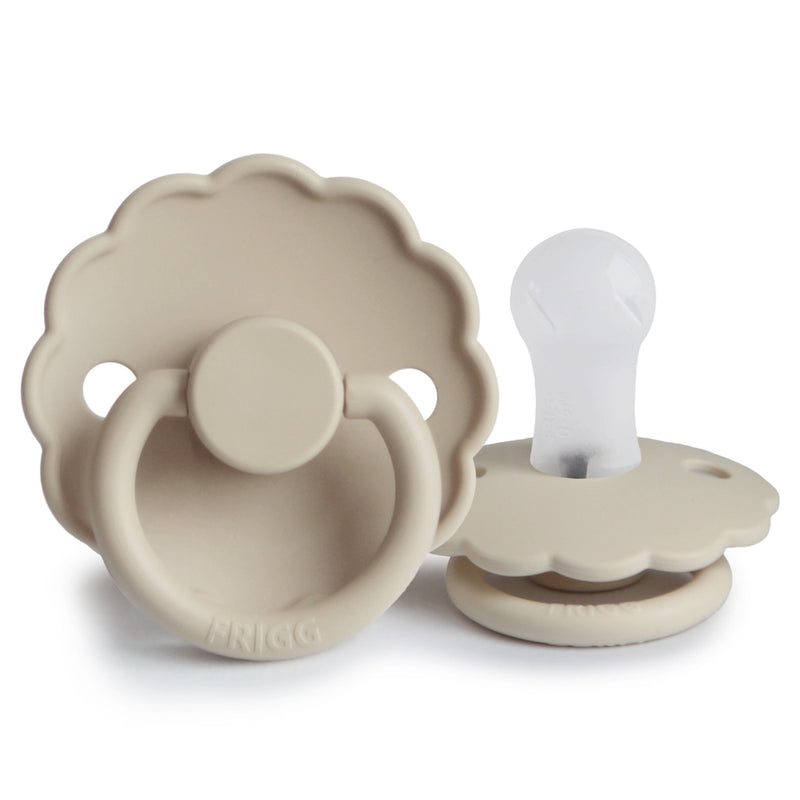 FRIGG Round Pacifier - Daisy Silicone Size 1 - Sandstone