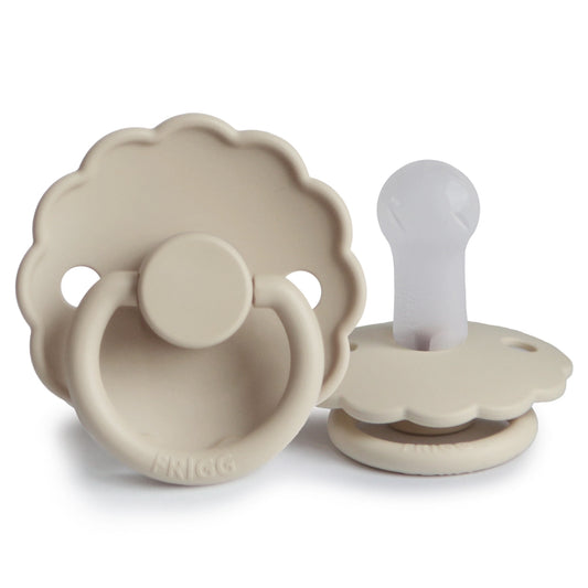 FRIGG Round Pacifier - Daisy Silicone Size 2 - Sandstone