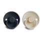 FRIGG Pacifier - Rope Latex 2-Pack Size 1 - Dark Navy/Cream