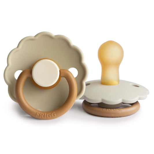 FRIGG Round Pacifier - Daisy Latex Size 1 - Desert